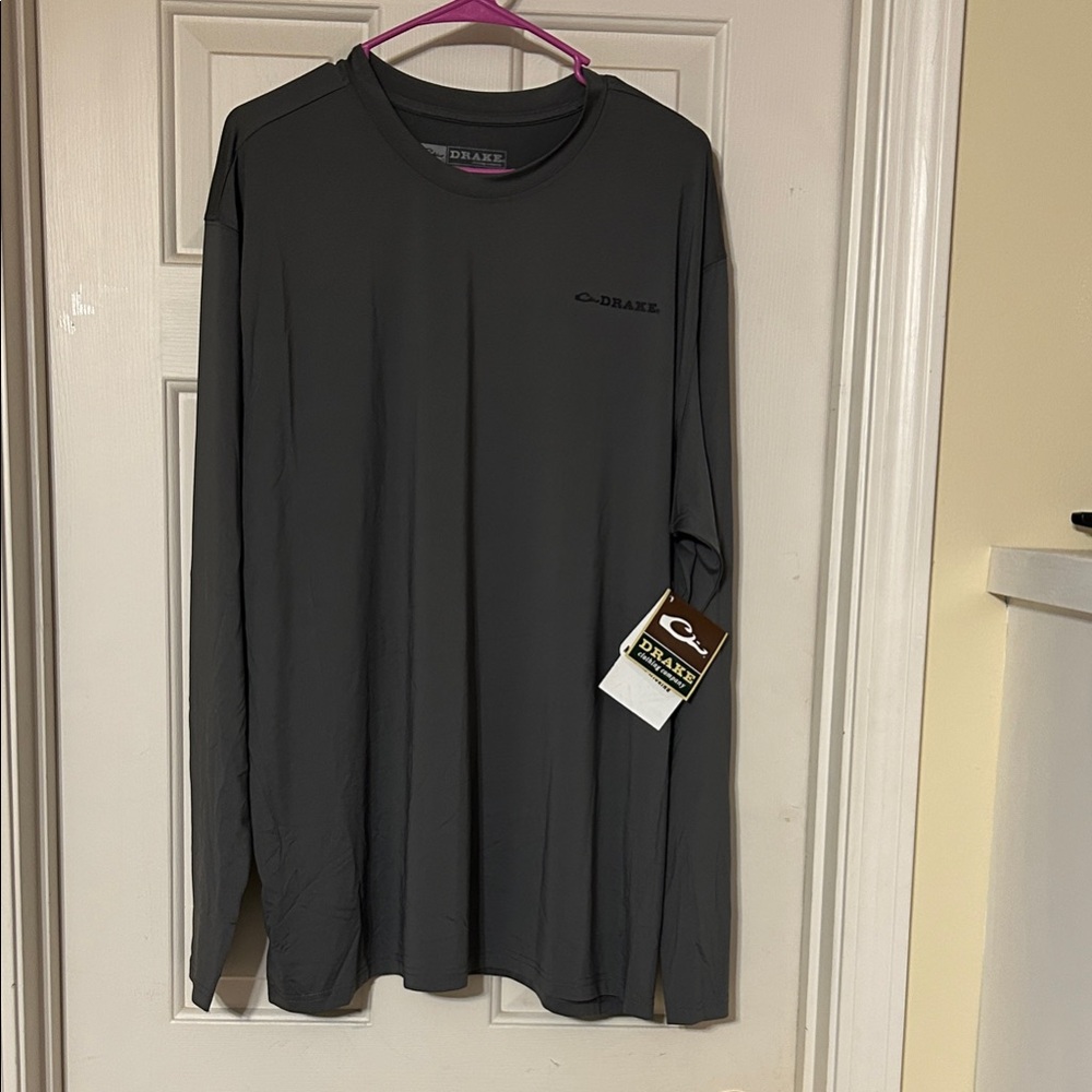 Drake Men's Charcoal Long Sleeve Tee